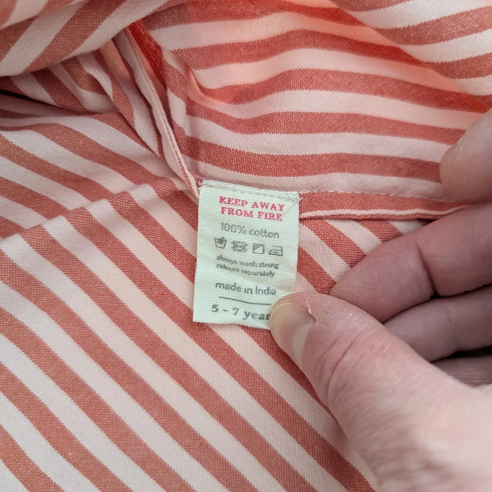 Apolina Striped Embroidered Dress 5-7yr - Picture 4 of 7